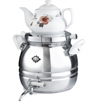 کتری قوری عالی نسب  5.5 لیتری برنجی پرنیان | Alinasab parnian Kettle and Teapot Set