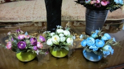 گلدان نسترن مصنوعی(دوحالت دیواری و رومیزی)