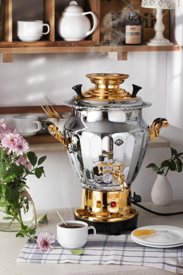 سماور برقی الماس نفیس طلایی2