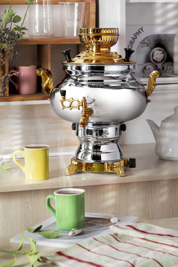 سماور گازی سیمینه نفیس طلایی2