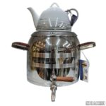 کتری قوری اس لوکس کف چدن 6 لیتر مدل 9071 دسته چوب با (قوری شکس)