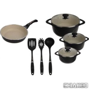 سرویس 7 پارچه مدل ویکتوریا عروس + 3 عدد کفگیر هدیه